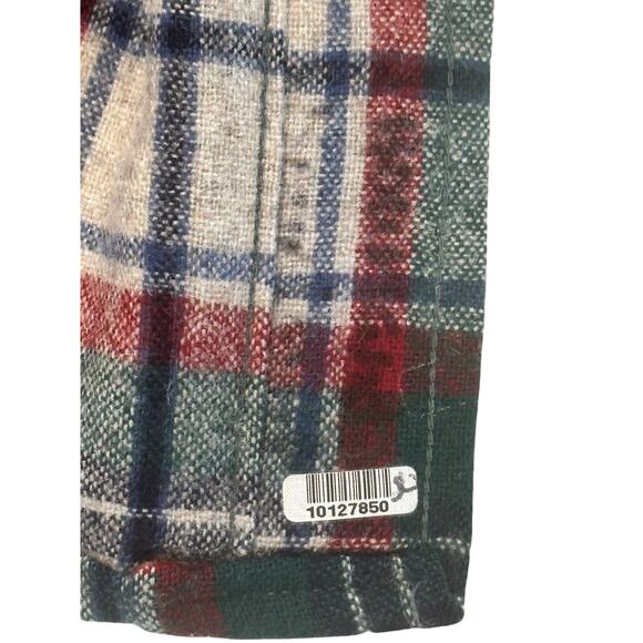 PENDLETON 100% Merino Wool Vintage Button Down Red Blue Plaid Shirt-Men's Large - Picture 7 of 12